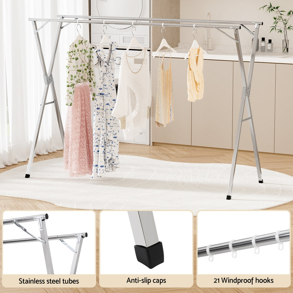 Coat Racks: Artiss Clothes Rack Adjustable Foldable Steel