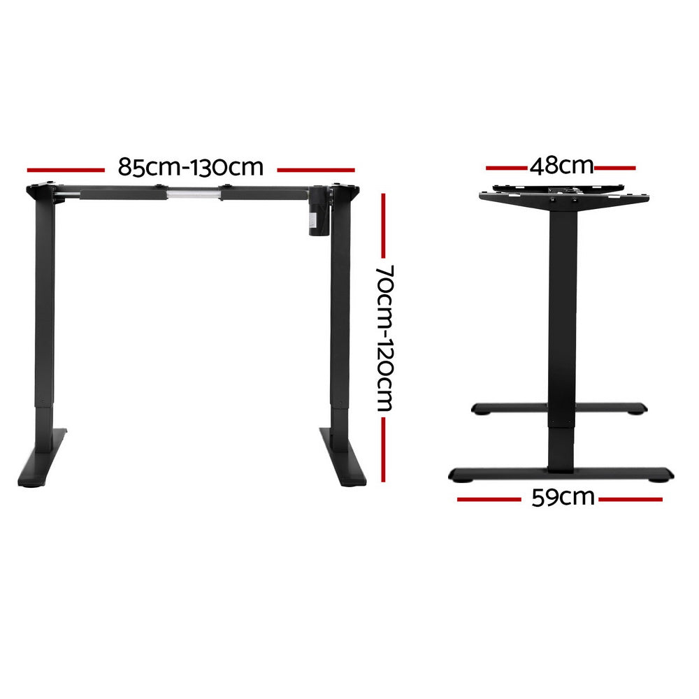 Desks: Artiss Electric Standing Desk Frame Only Height Adjustable 70KG Load Black