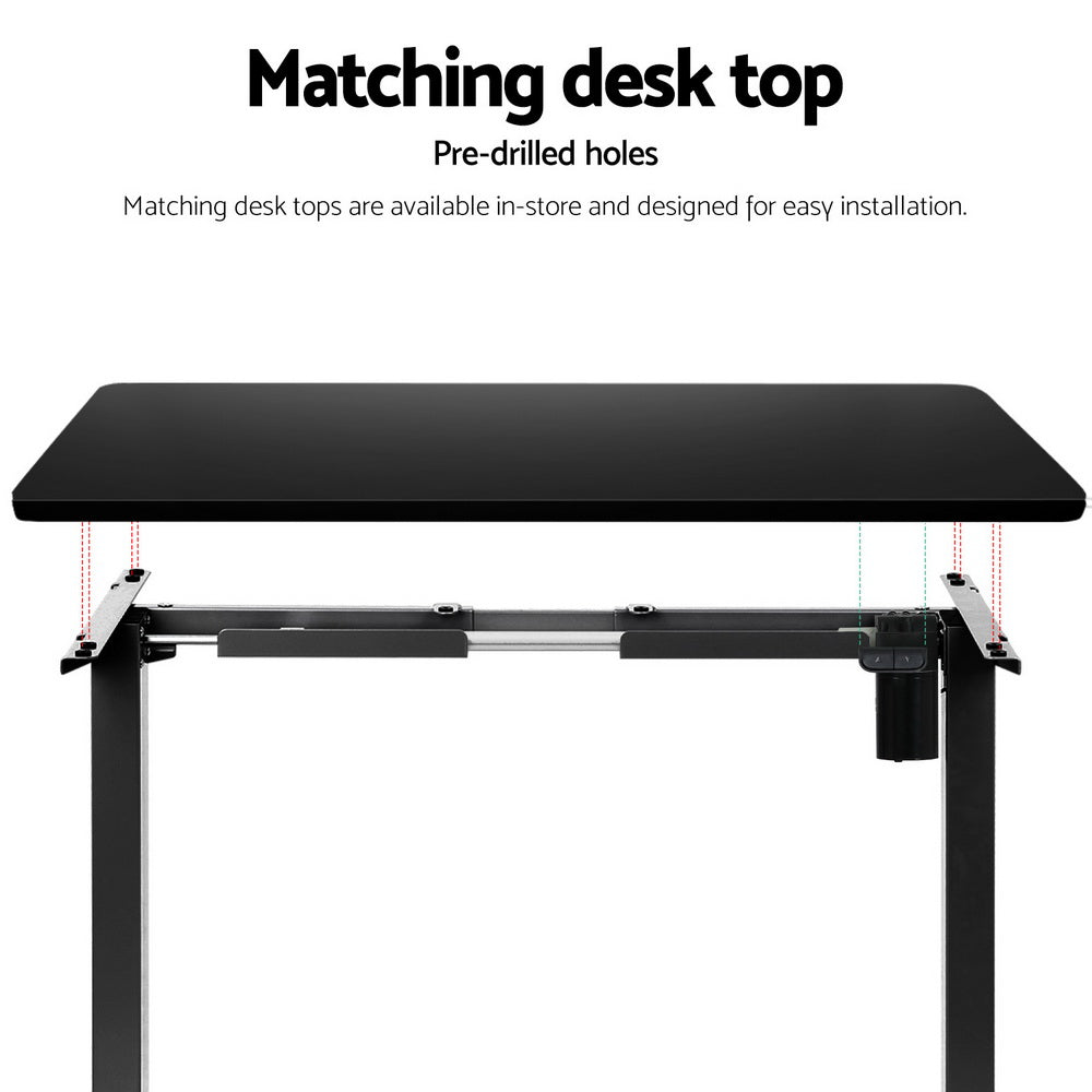 Desks: Artiss Electric Standing Desk Frame Only Height Adjustable 70KG Load Black
