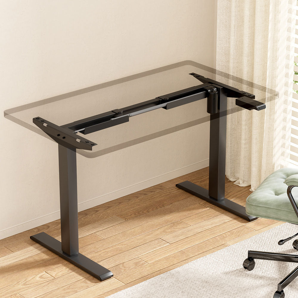 Desks: Artiss Electric Standing Desk Frame Only Height Adjustable 70KG Load Black