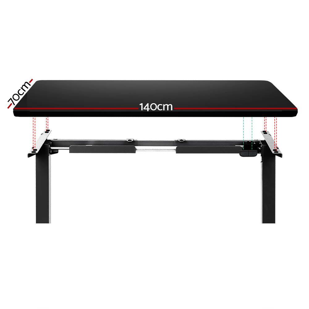 Desks: Artiss Standing Desk Motorised Black 140CM