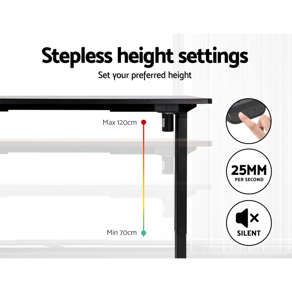 Desks: Artiss Standing Desk Motorised Black 140CM