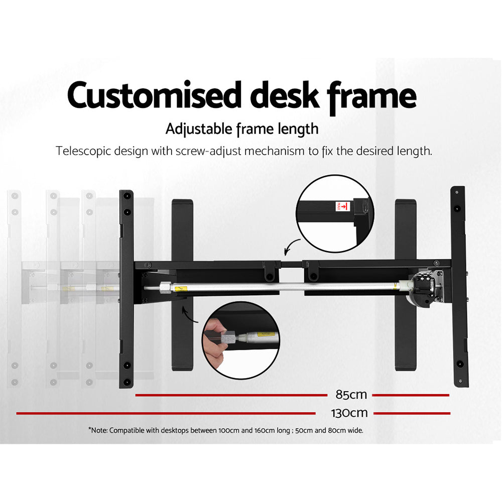 Desks: Artiss Standing Desk Motorised Black 140CM
