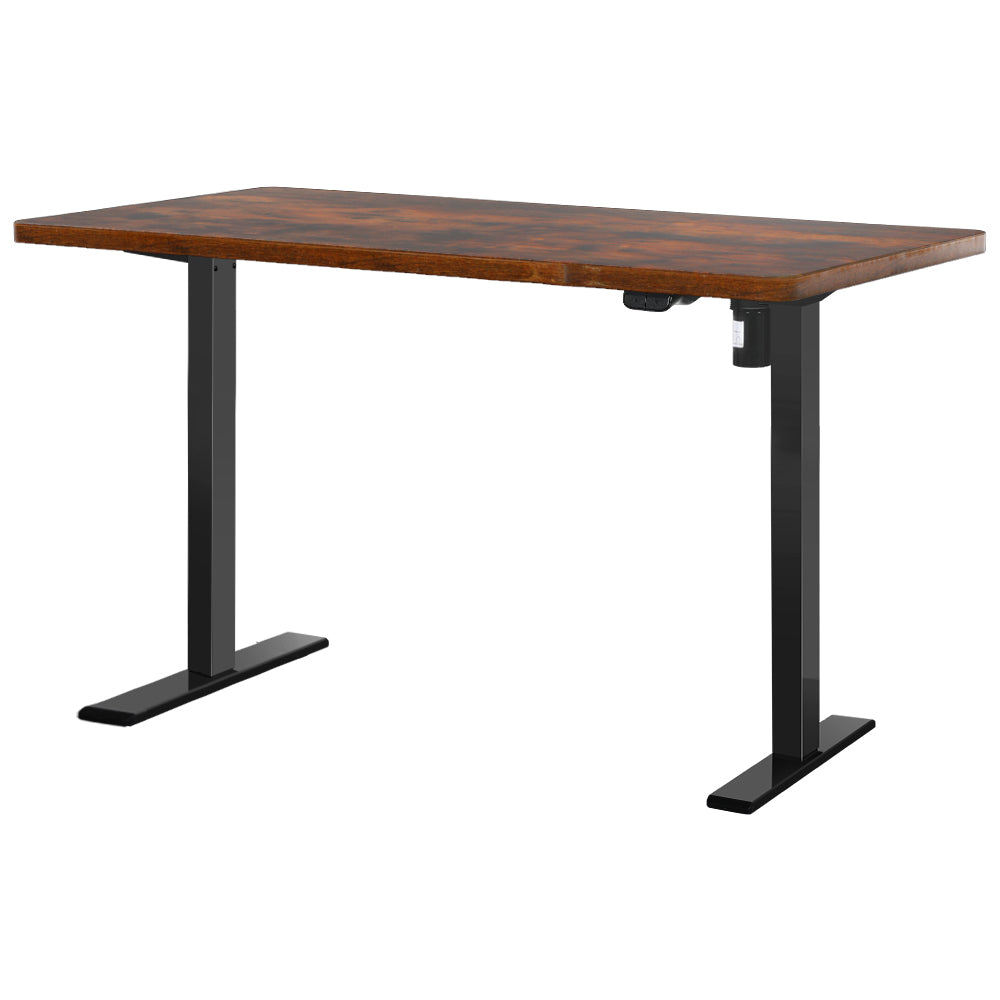 Desks: Artiss Standing Desk Motorised Rustic Brown 120CM
