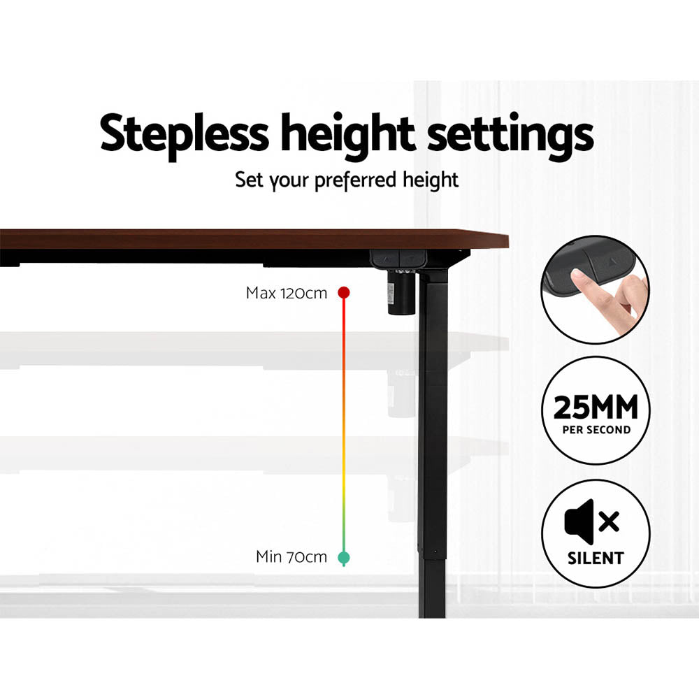 Desks: Artiss Standing Desk Motorised Walnut 120CM