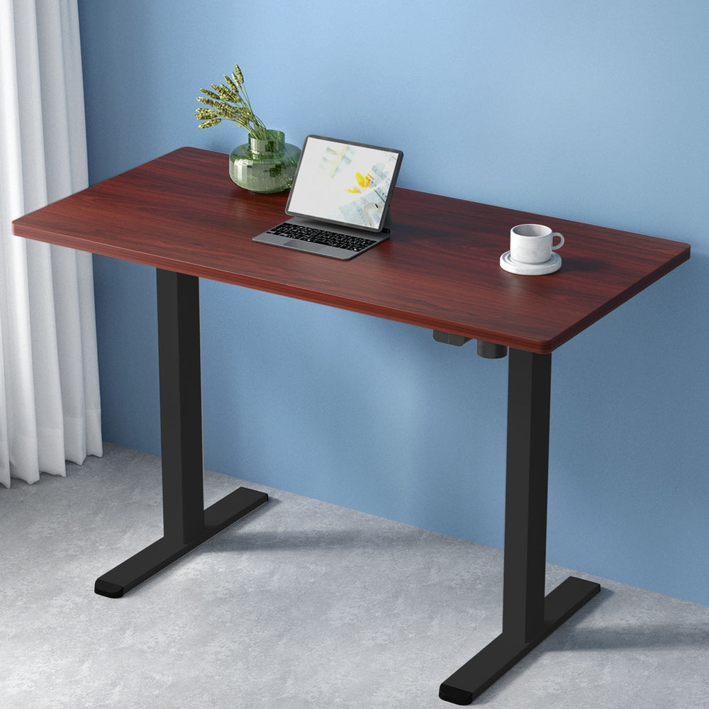 Desks: Artiss Standing Desk Motorised Walnut 120CM