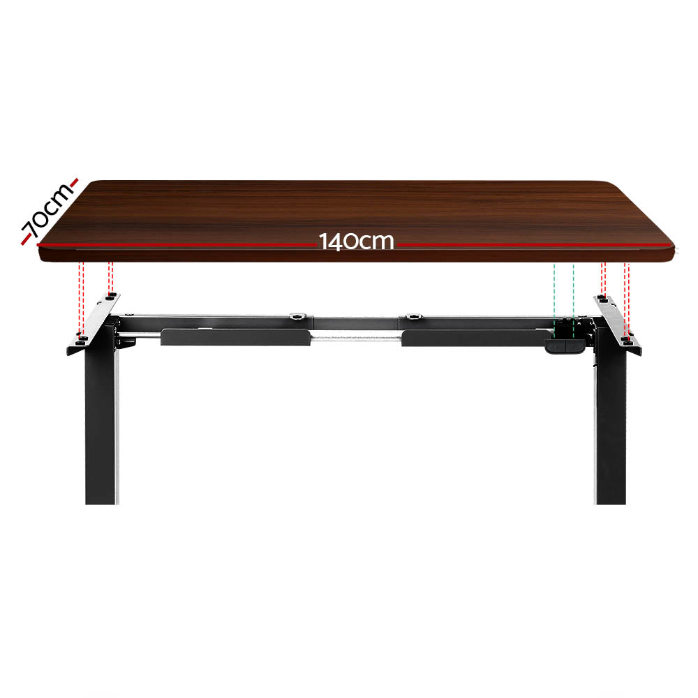 Desks: Artiss Standing Desk Motorised Walnut 140CM