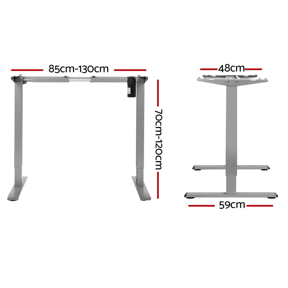 Desks: Artiss Electric Standing Desk Frame Only Height Adjustable 70KG Load Grey