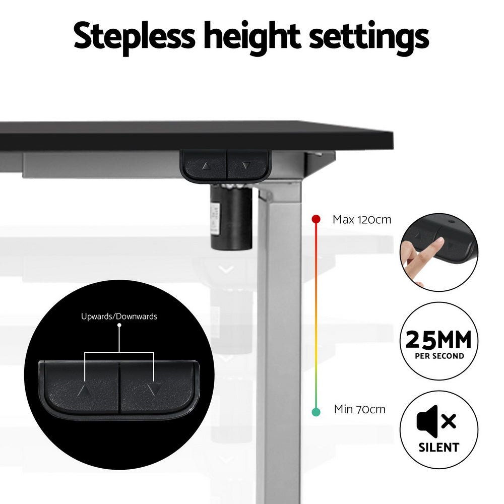 Desks: Artiss Electric Standing Desk Frame Only Height Adjustable 70KG Load Grey