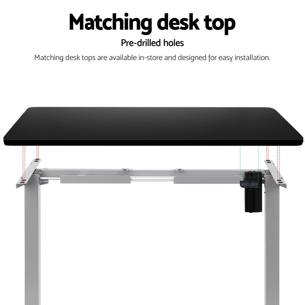 Desks: Artiss Electric Standing Desk Frame Only Height Adjustable 70KG Load Grey