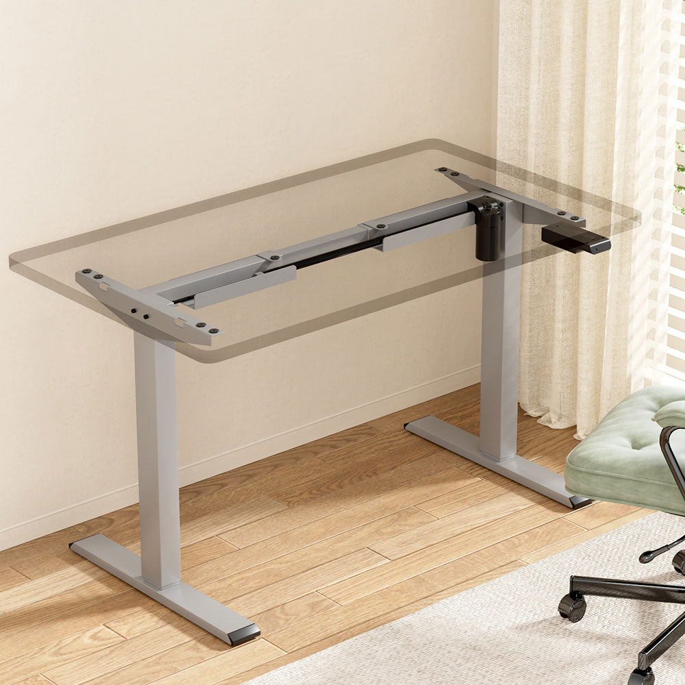 Desks: Artiss Electric Standing Desk Frame Only Height Adjustable 70KG Load Grey