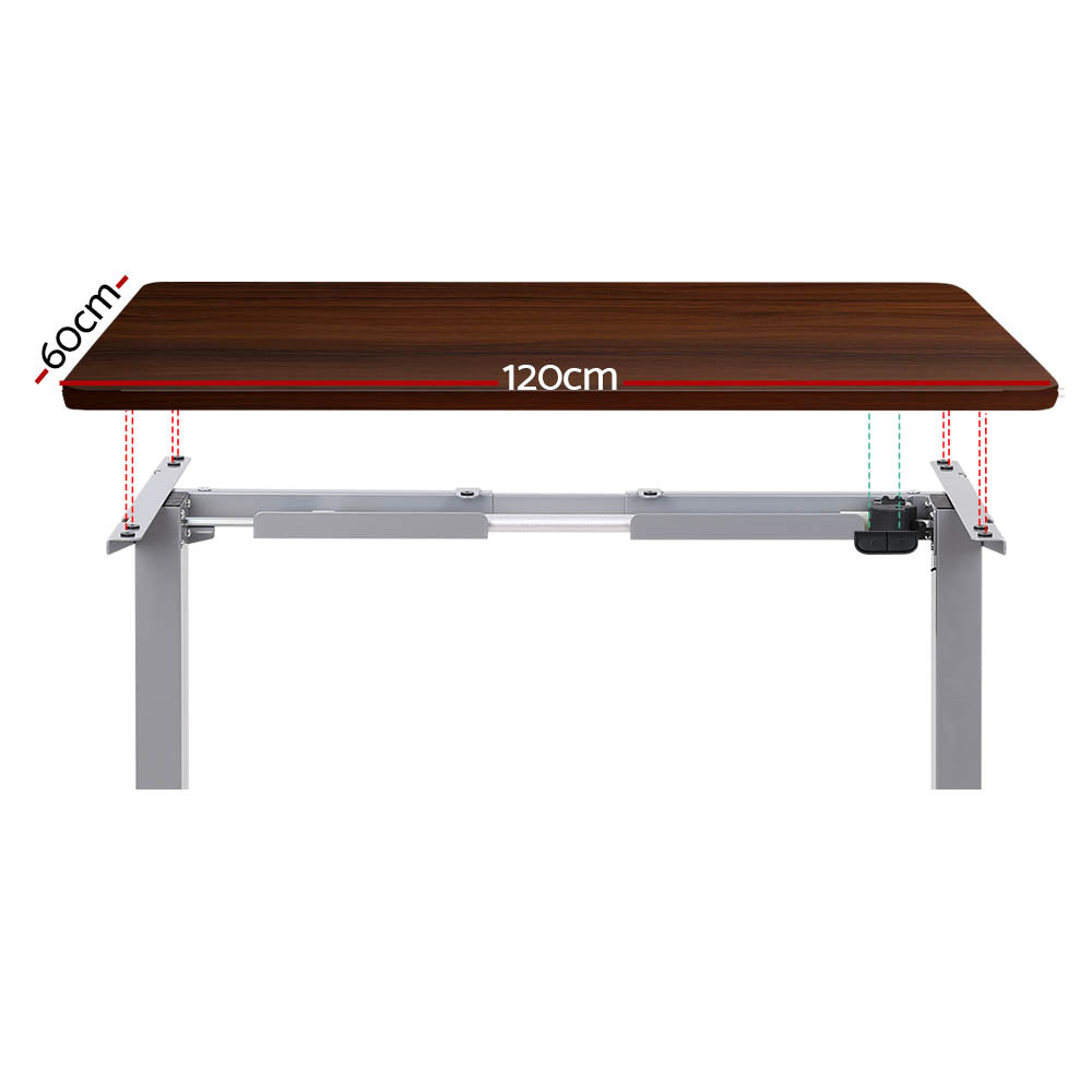 Desks: Artiss Standing Desk Motorised 120CM Walnut