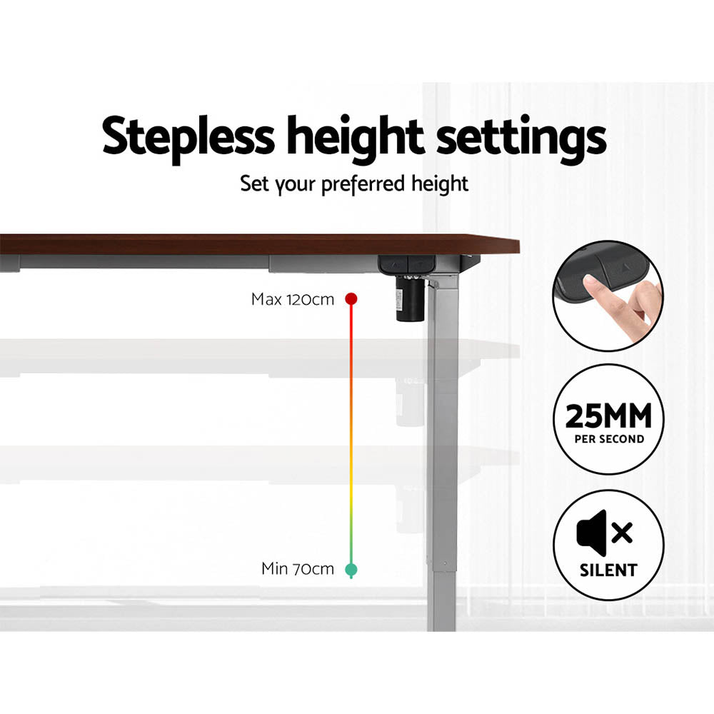 Desks: Artiss Standing Desk Motorised 120CM Walnut