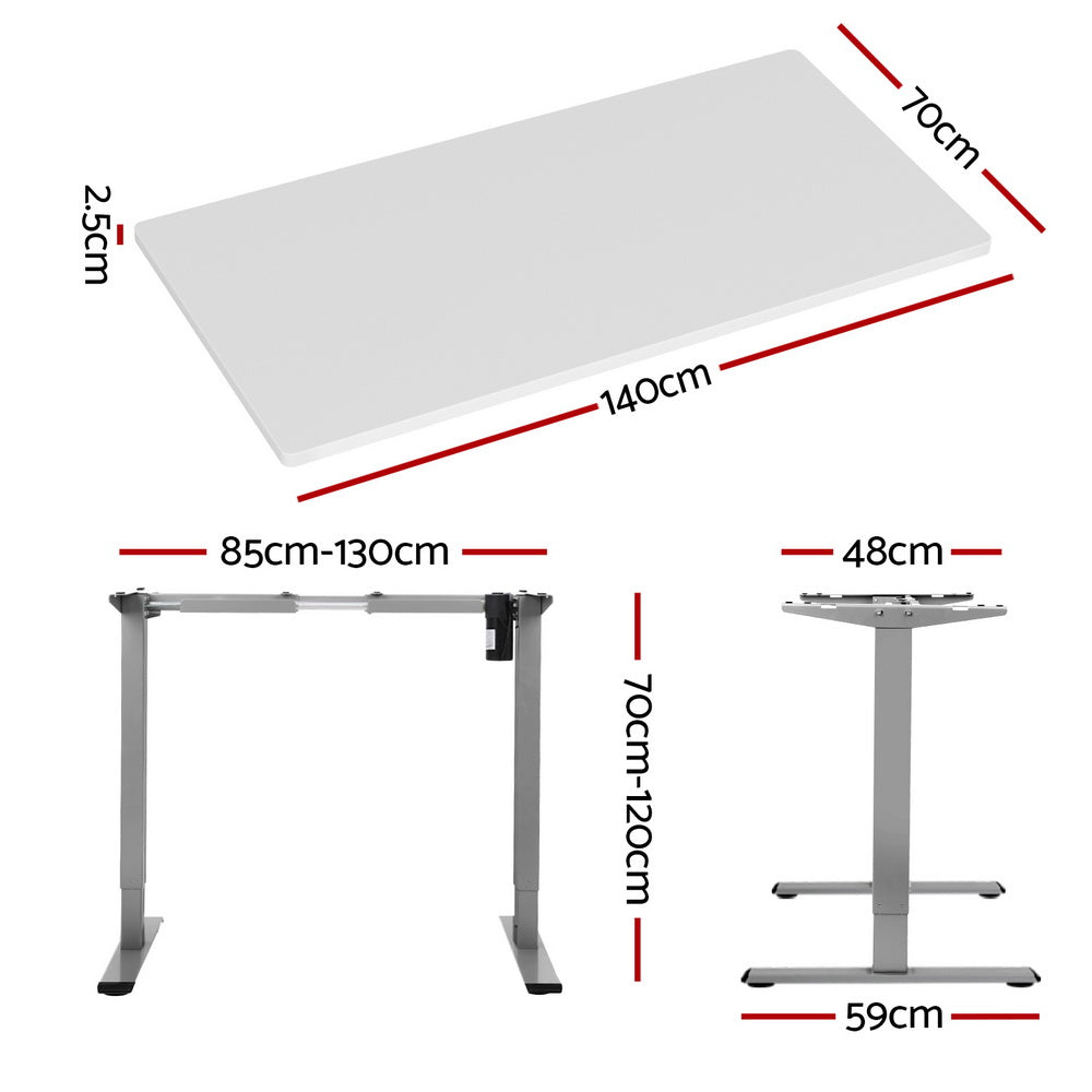 Desks: Artiss Standing Desk Motorised 140CM White