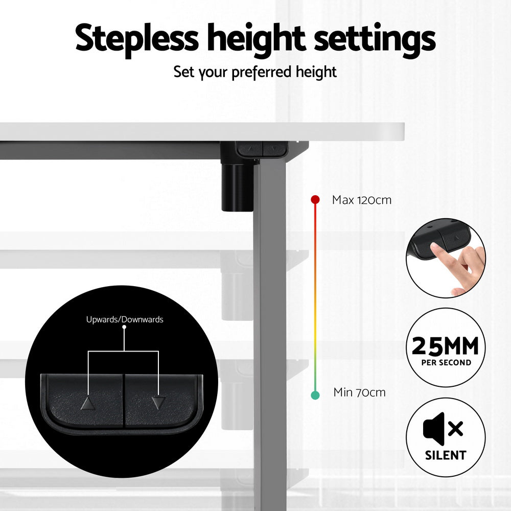 Desks: Artiss Standing Desk Motorised 140CM White