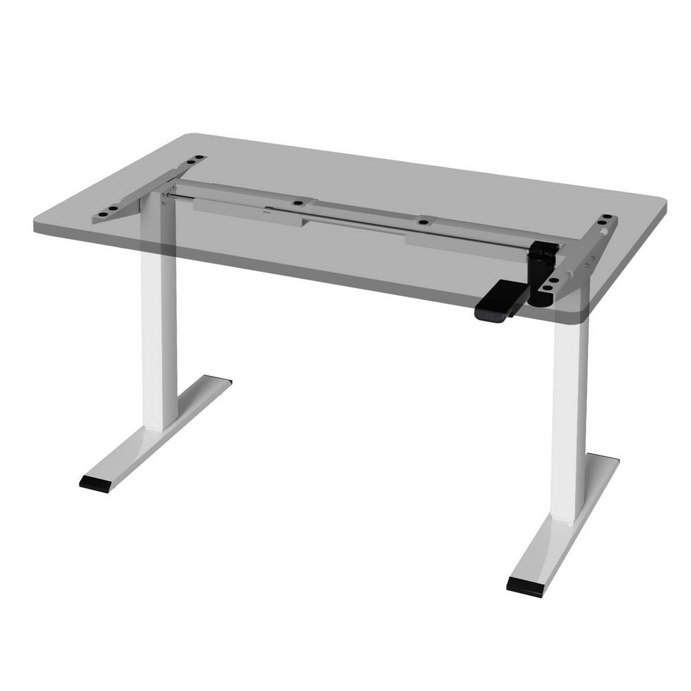 Desks: Artiss Electric Standing Desk Frame Only Height Adjustable 70KG Load White