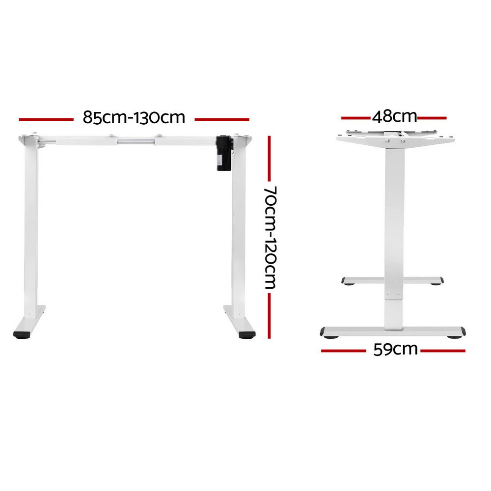 Desks: Artiss Electric Standing Desk Frame Only Height Adjustable 70KG Load White