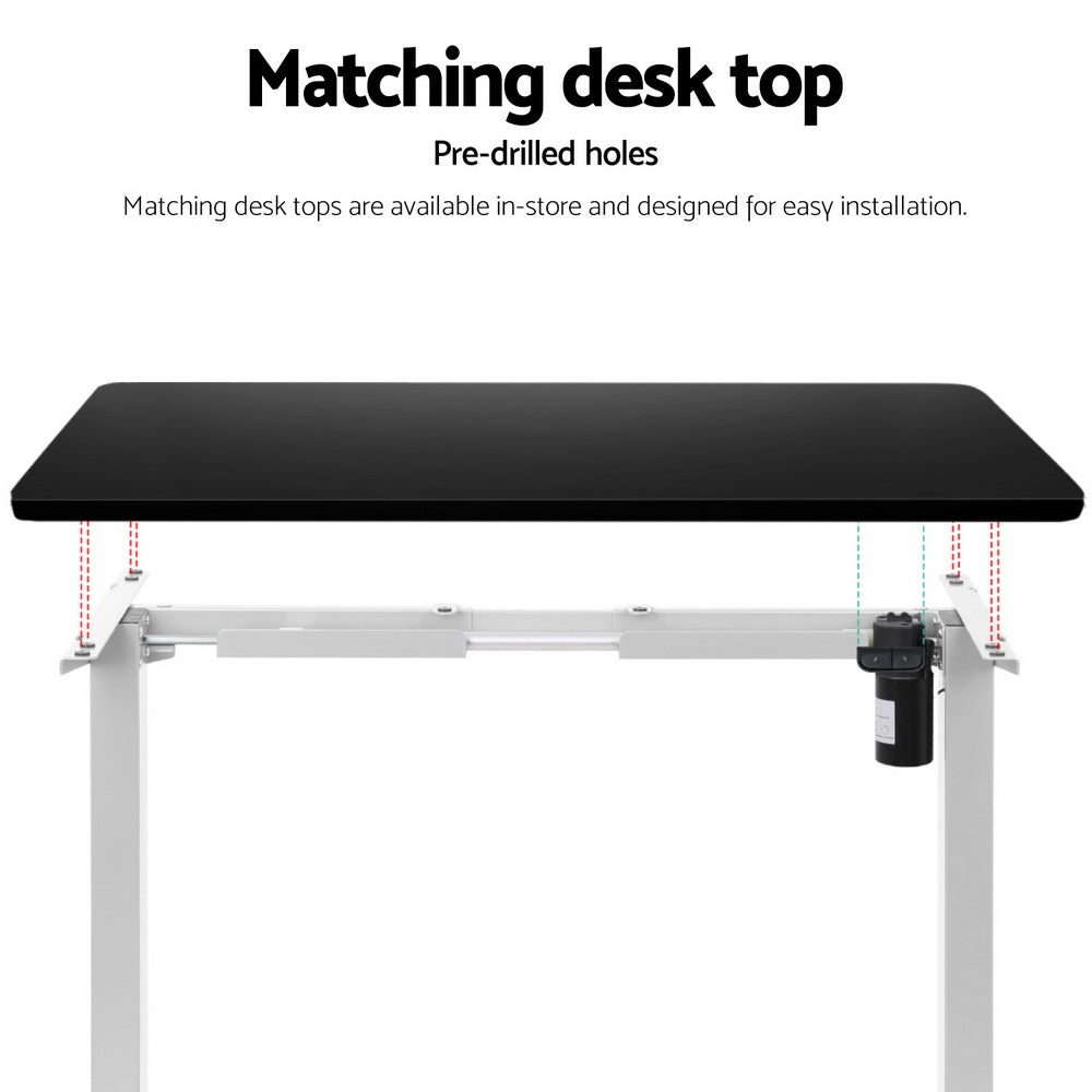 Desks: Artiss Electric Standing Desk Frame Only Height Adjustable 70KG Load White
