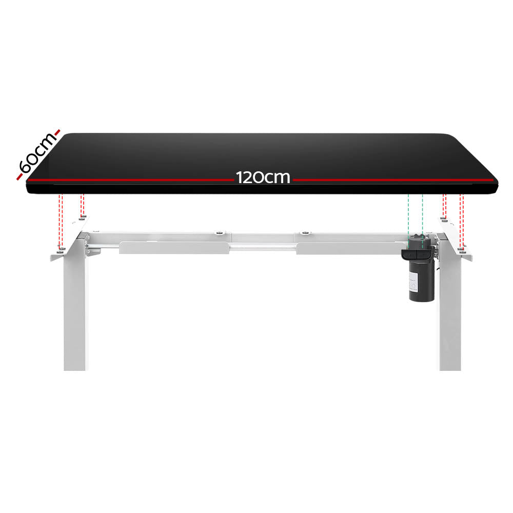 Desks: Artiss Standing Desk Motorised Sit Stand Desks Black 120CM
