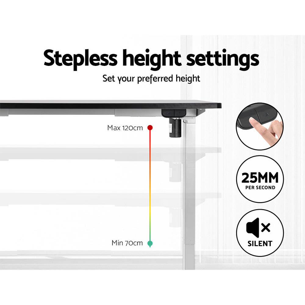 Desks: Artiss Standing Desk Motorised Sit Stand Desks Black 120CM