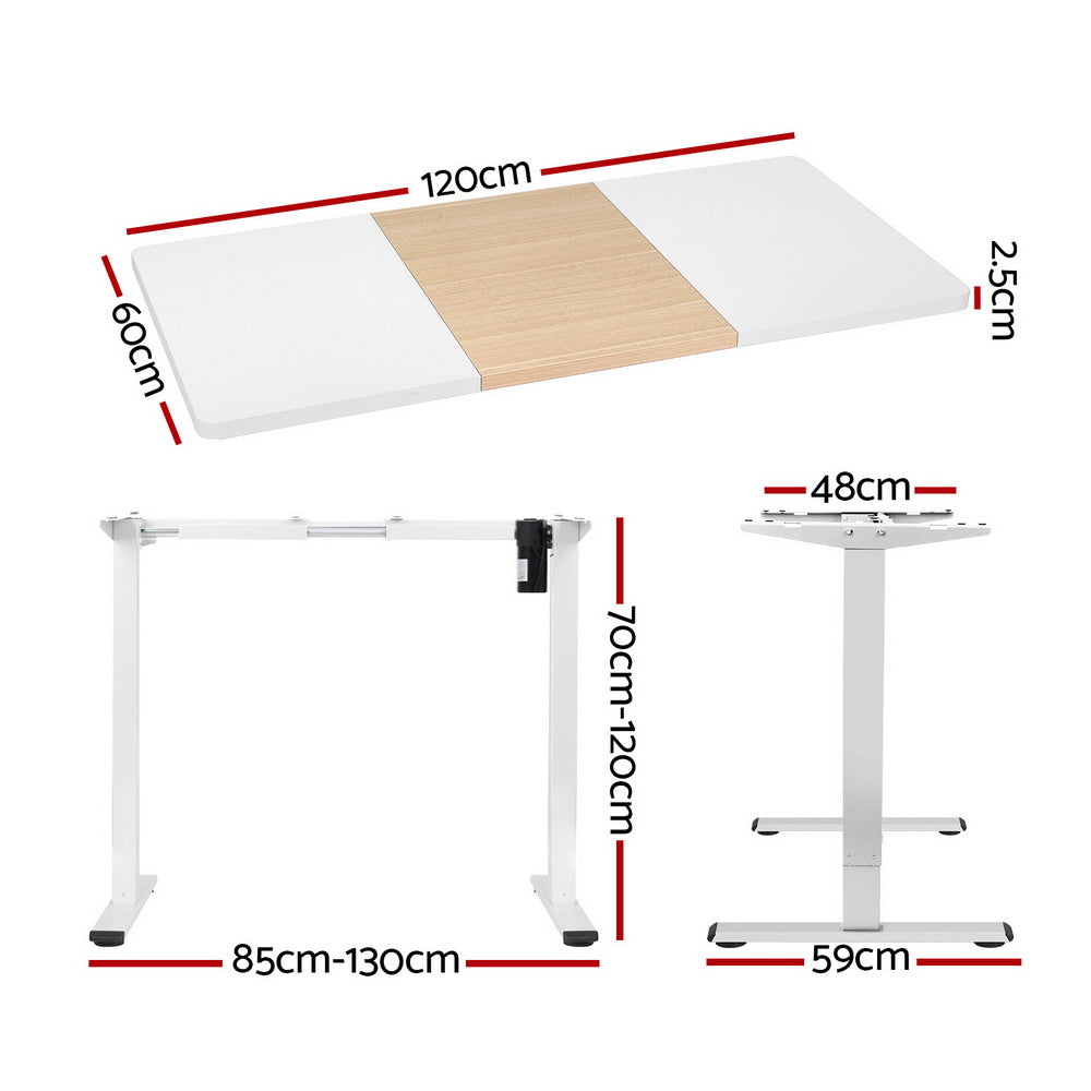 Desks: Artiss Standing Desk Motorised Sit Stand Desks 120CM