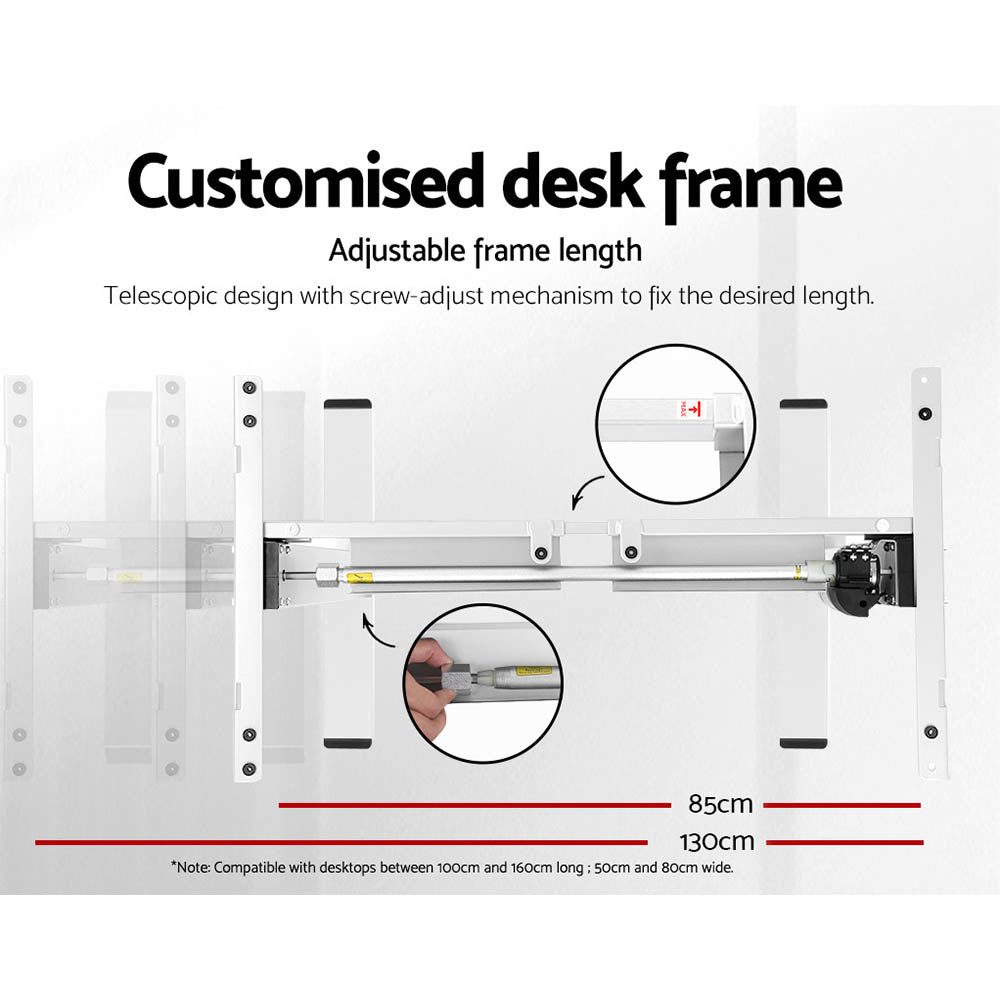 Desks: Artiss Standing Desk Motorised Sit Stand Desks Walnut 120CM