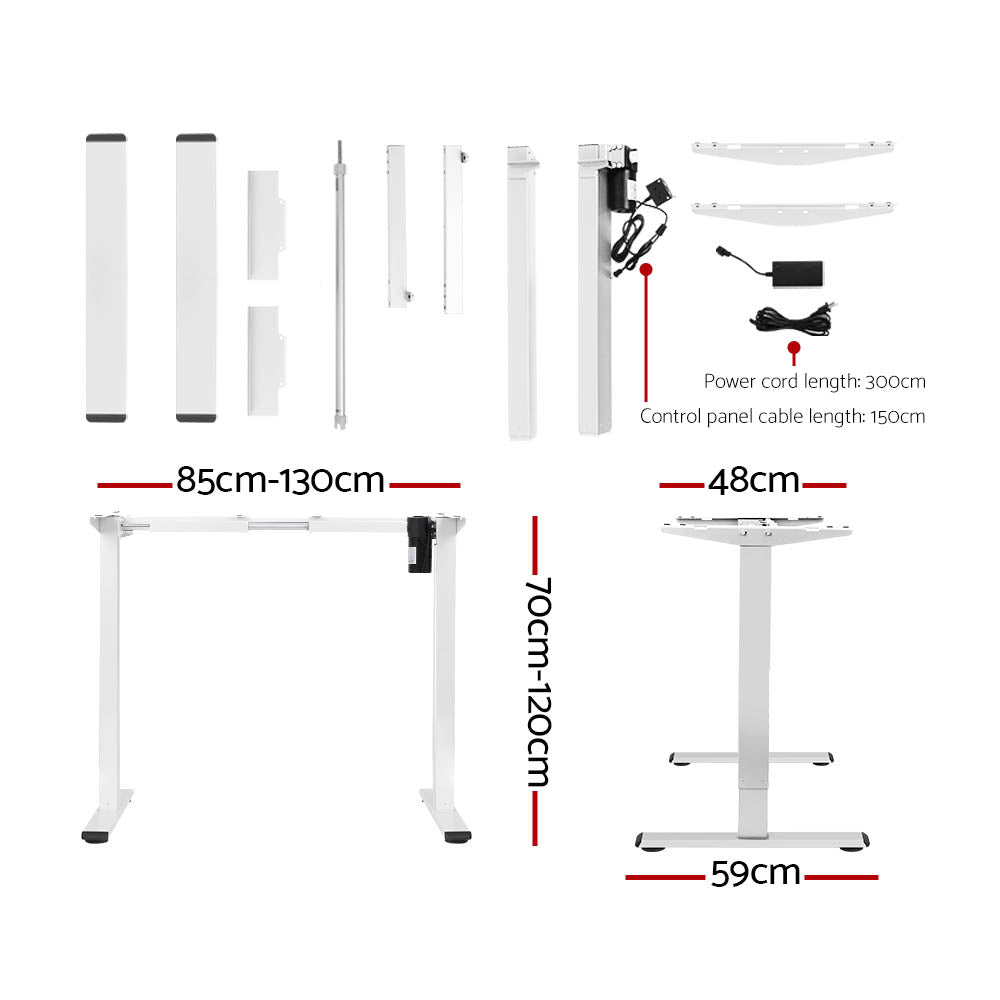 Desks: Artiss Standing Desk Motorised Sit Stand Desks White 120CM