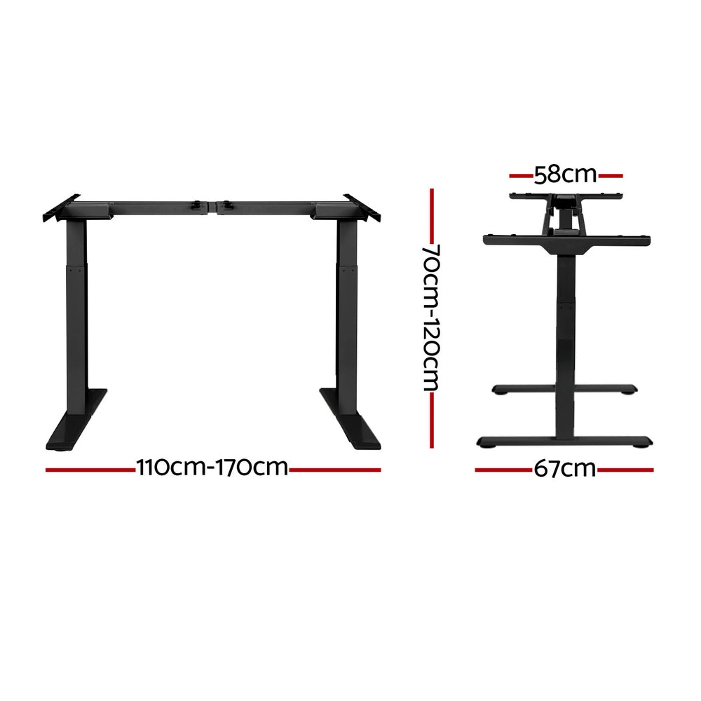 Desks: Artiss Standing Desk Frame Only Dual Motor Motorised Black