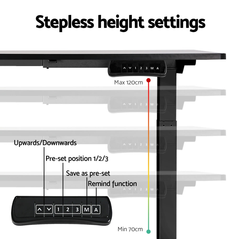 Desks: Artiss Standing Desk Frame Only Dual Motor Motorised Black