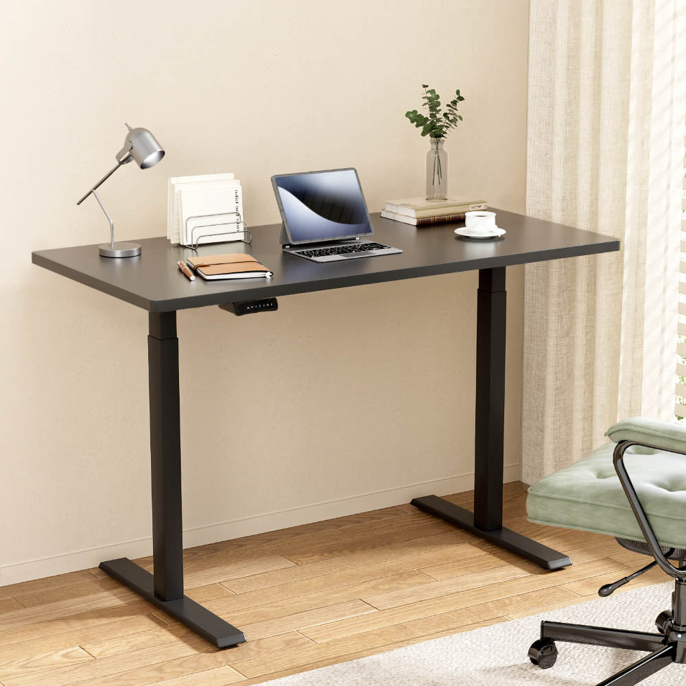 Desks: Artiss Standing Desk Motorised Dual Motor Black 120CM