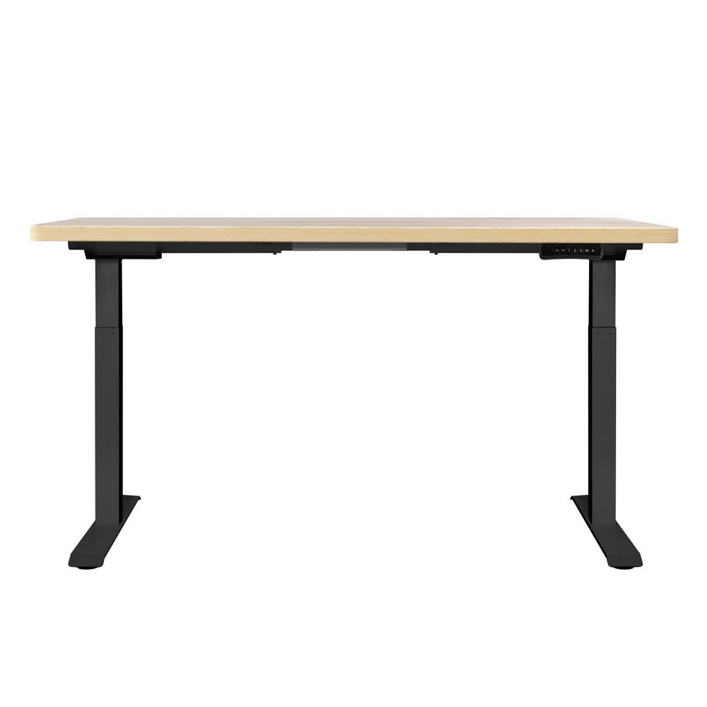Desks: Artiss Standing Desk Motorised Dual Motor Oak 120CM