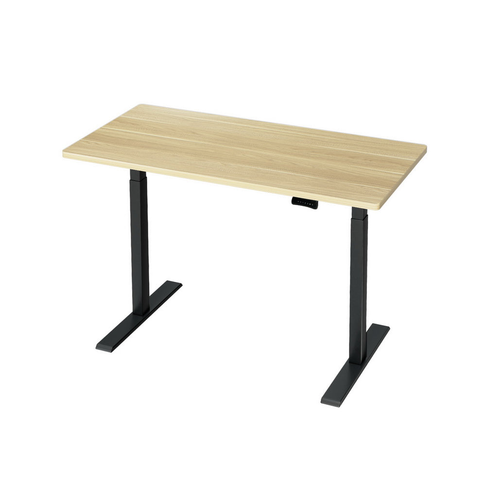 Desks: Artiss Standing Desk Motorised Dual Motor Oak 120CM