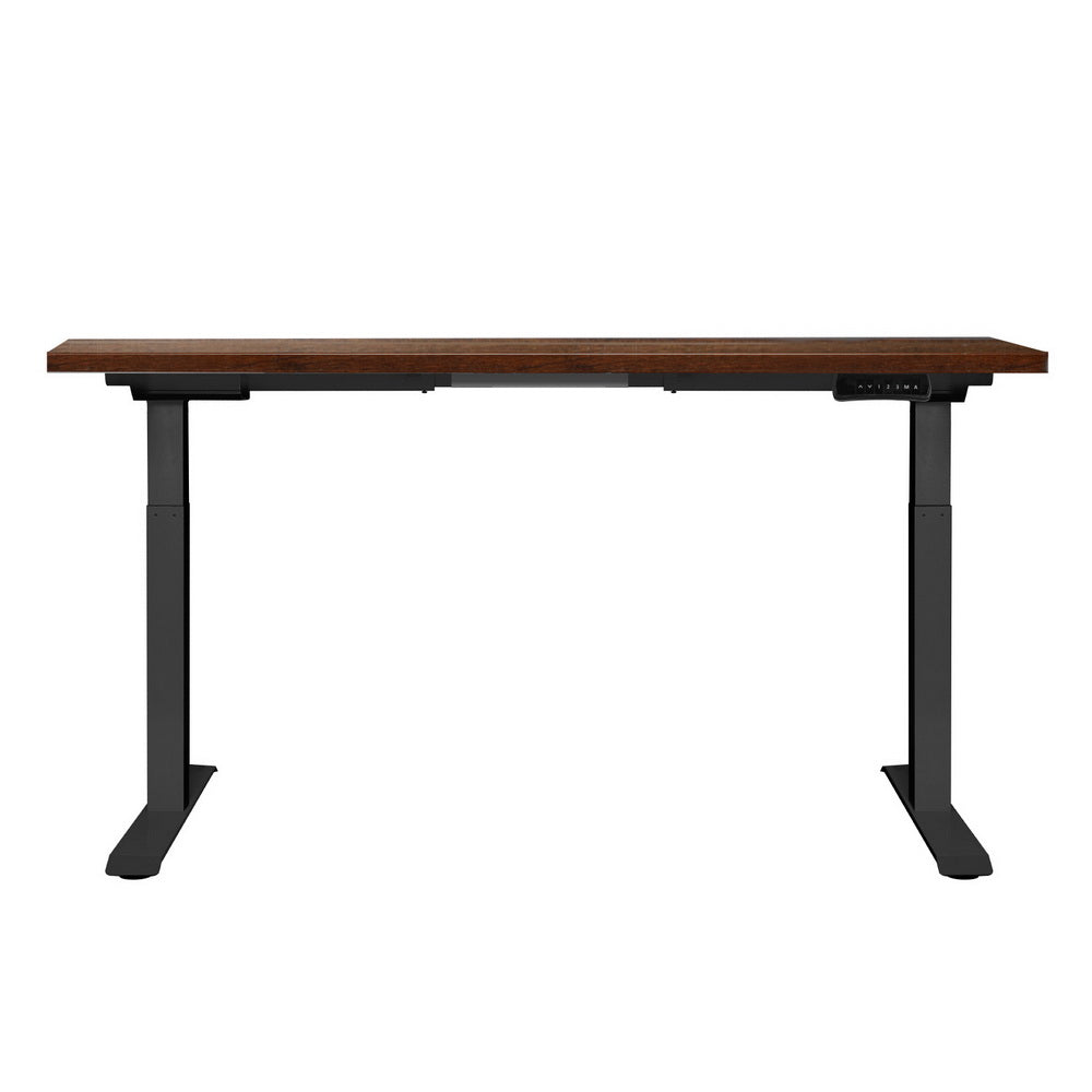 Desks: Artiss Standing Desk Motorised Dual Motor Rustic Brwon 140CM