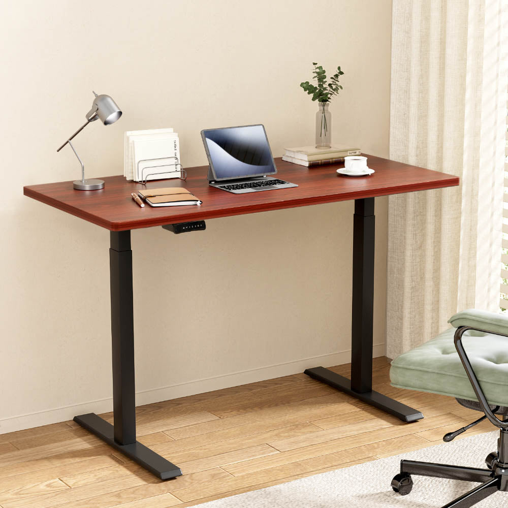 Desks: Artiss Standing Desk Motorised Dual Motor Walnut 140CM