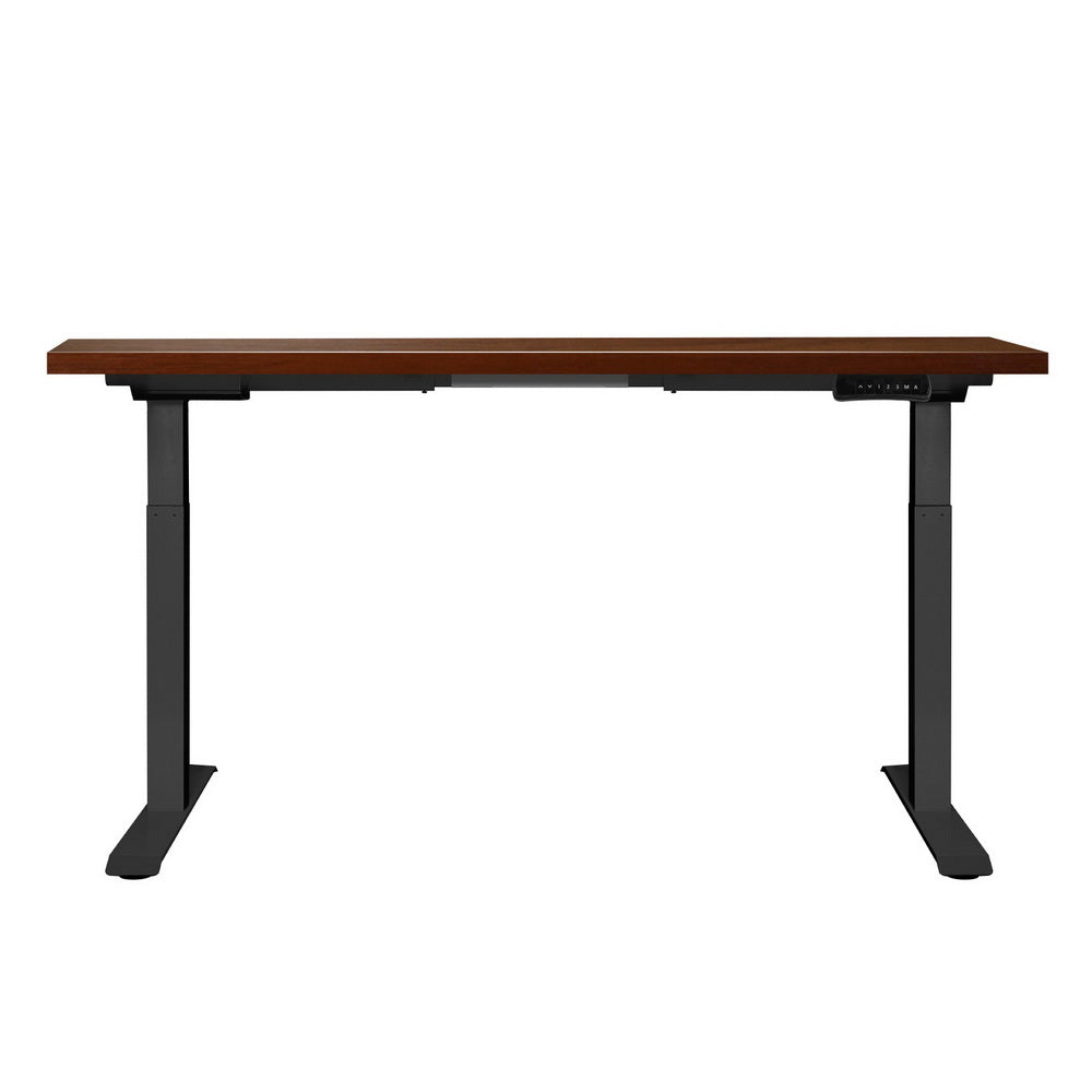 Desks: Artiss Standing Desk Motorised Dual Motor Walnut 140CM