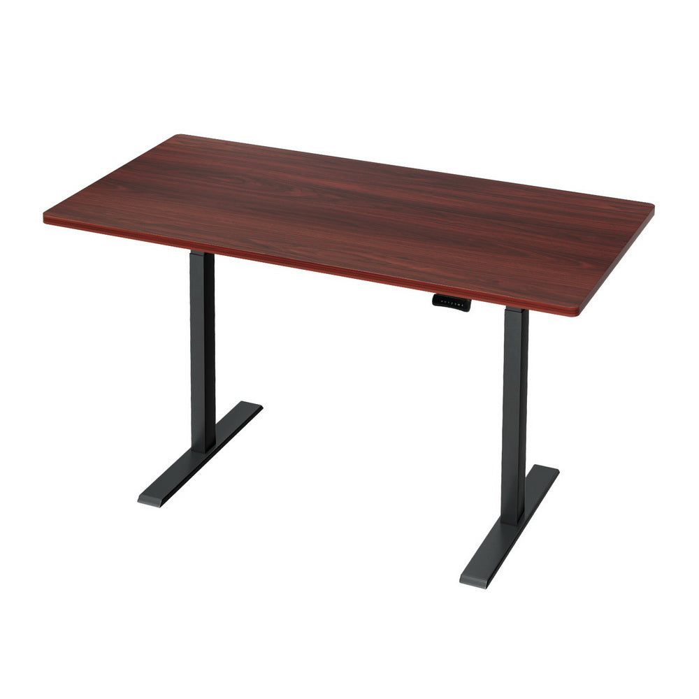 Desks: Artiss Standing Desk Motorised Dual Motor Walnut 140CM
