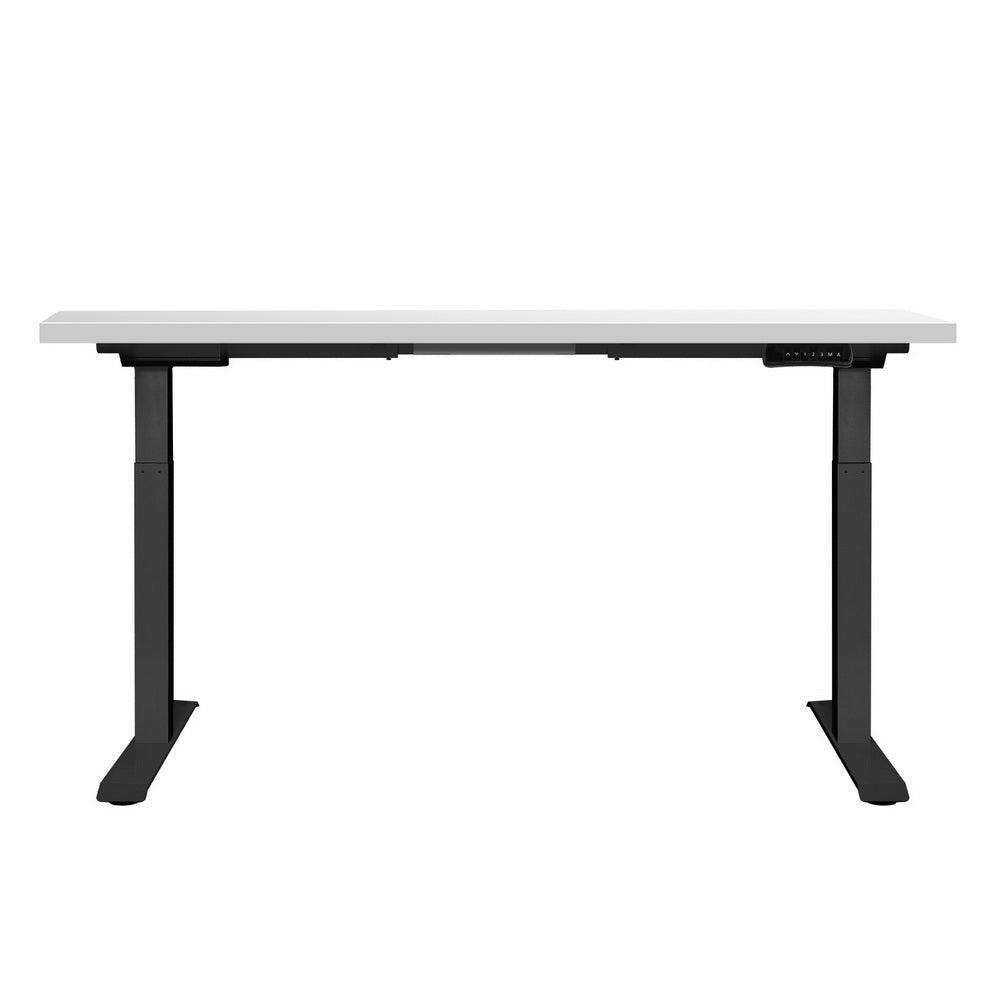 Desks: Artiss Standing Desk Motorised Dual Motor White 140CM