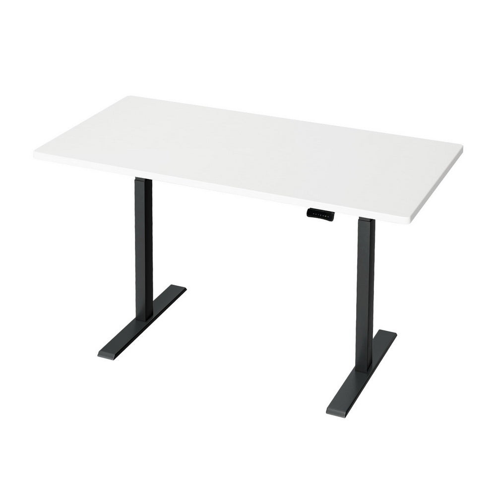 Desks: Artiss Standing Desk Motorised Dual Motor White 140CM