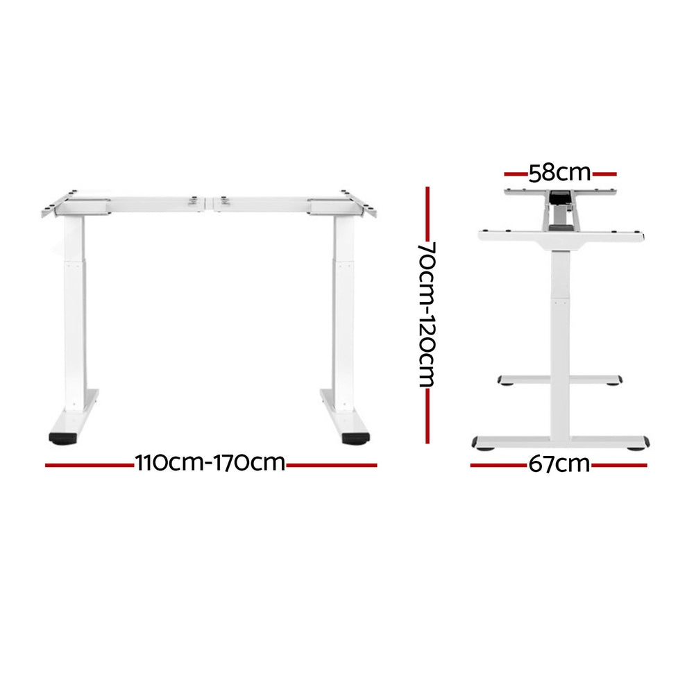 Desks: Artiss Standing Desk Frame Only Dual Motor Motorised White