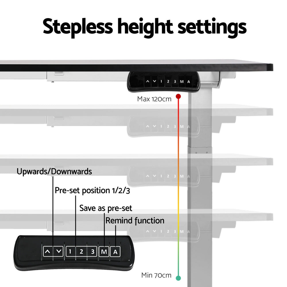 Desks: Artiss Standing Desk Frame Only Dual Motor Motorised White