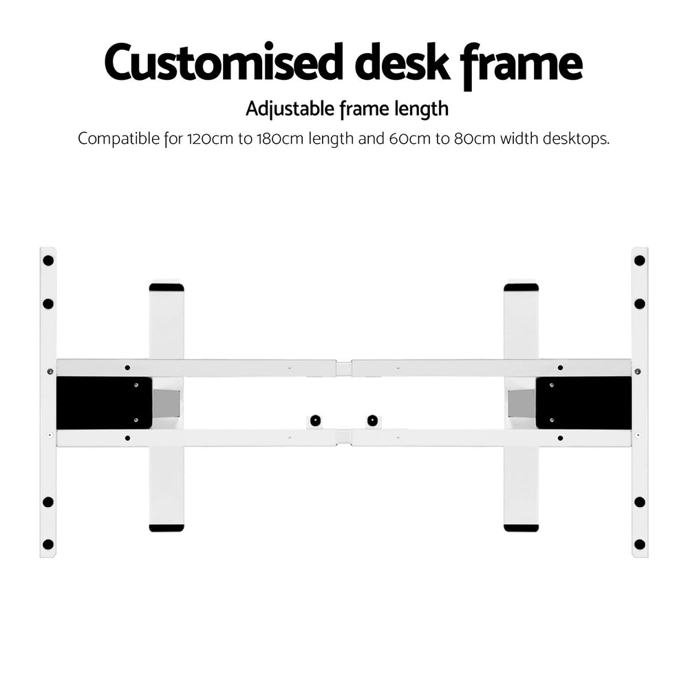 Desks: Artiss Standing Desk Frame Only Dual Motor Motorised White