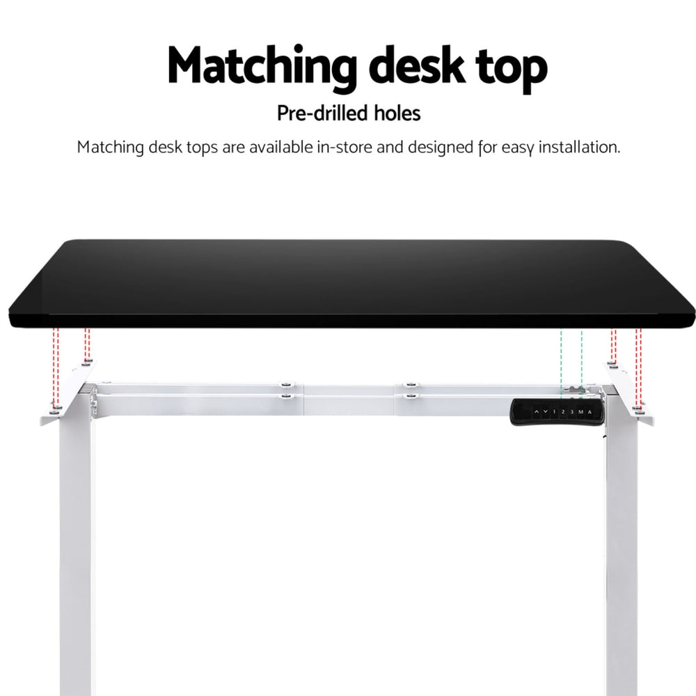 Desks: Artiss Standing Desk Frame Only Dual Motor Motorised White