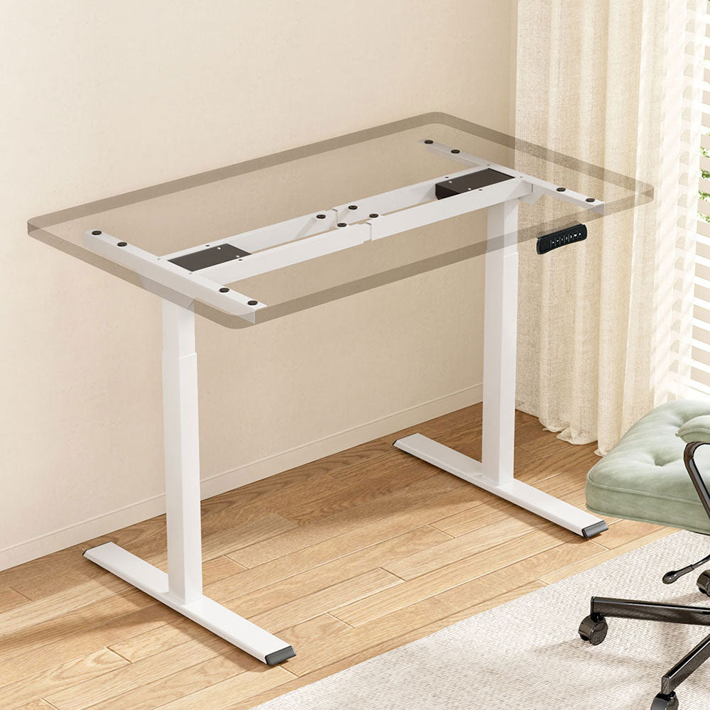 Desks: Artiss Standing Desk Frame Only Dual Motor Motorised White