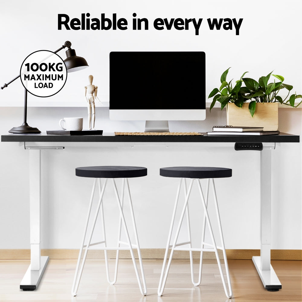 Desks: Artiss Standing Desk Motorised Dual Motor 120CM Black