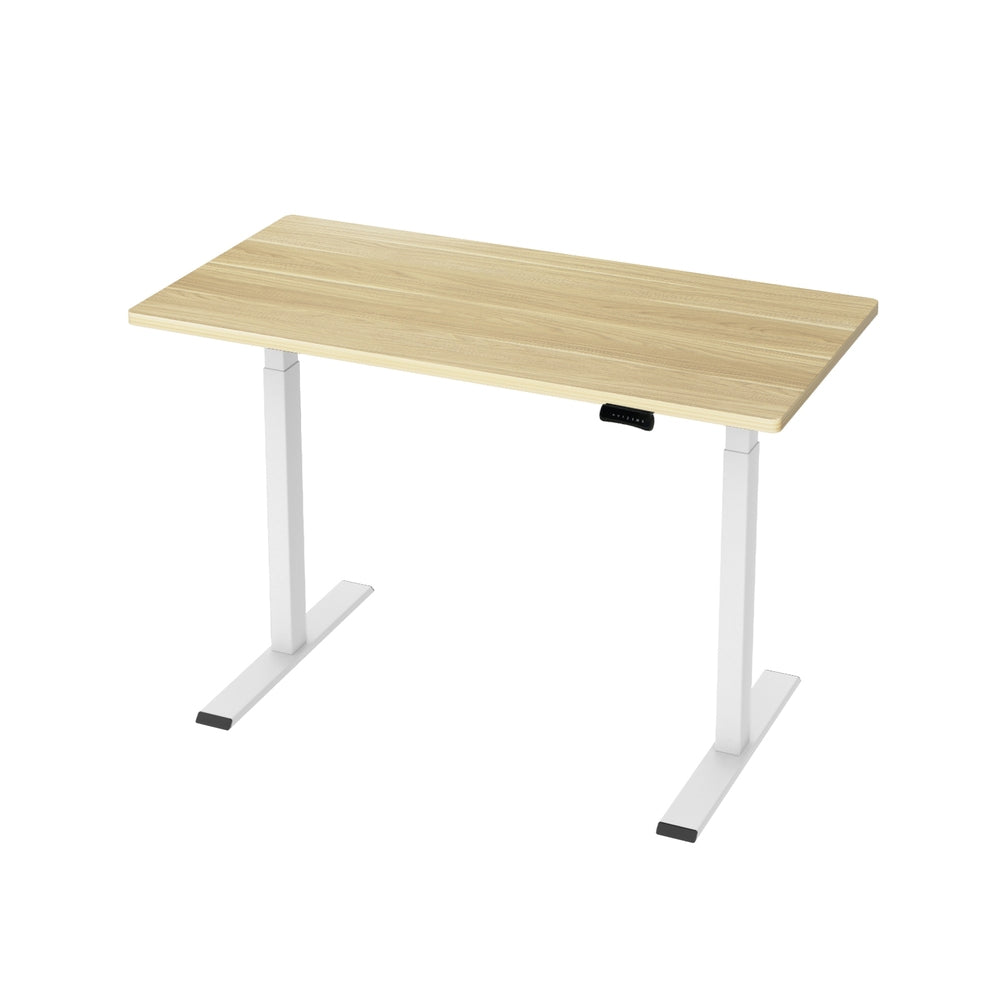 Desks: Artiss Standing Desk Motorised Dual Motor 120CM White Oak
