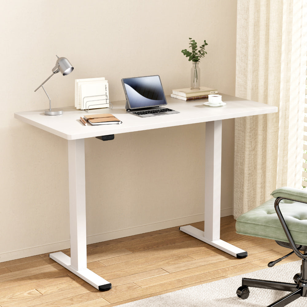 Desks: Artiss Standing Desk Motorised Dual Motor 120CM White