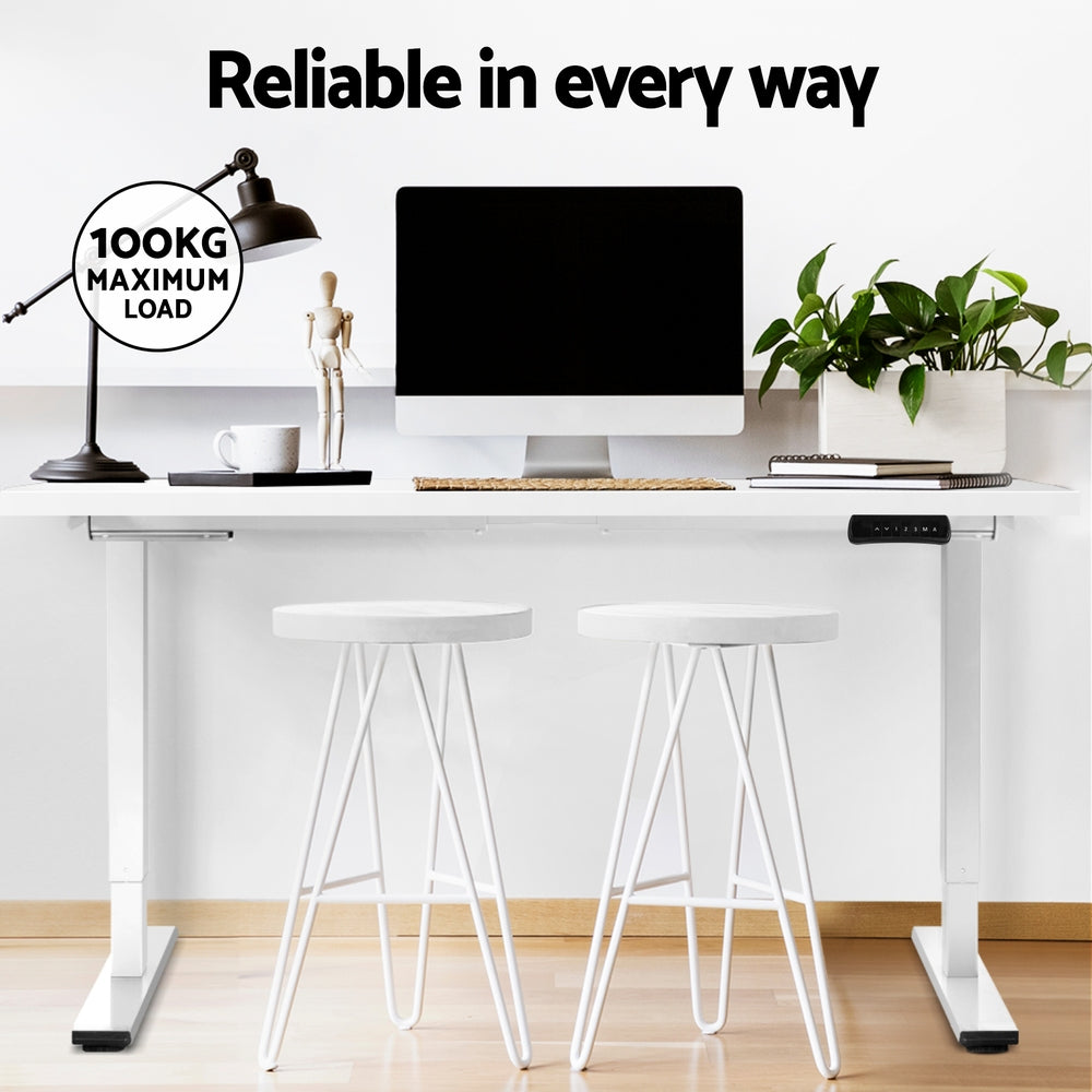 Desks: Artiss Standing Desk Motorised Dual Motor 140CM White