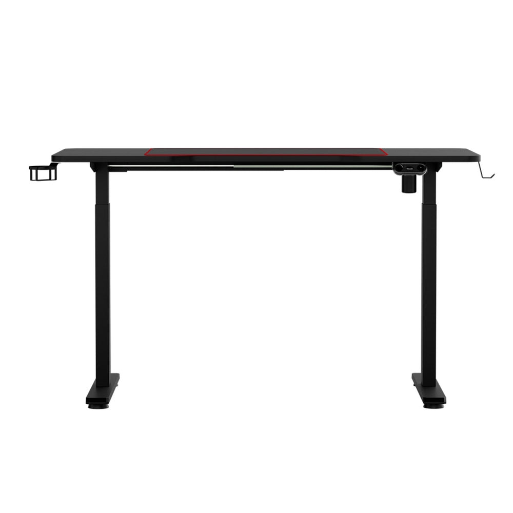 Desks: Artiss Electric Gaming Desk RGB Sit Stand Height Adjustable Table Black