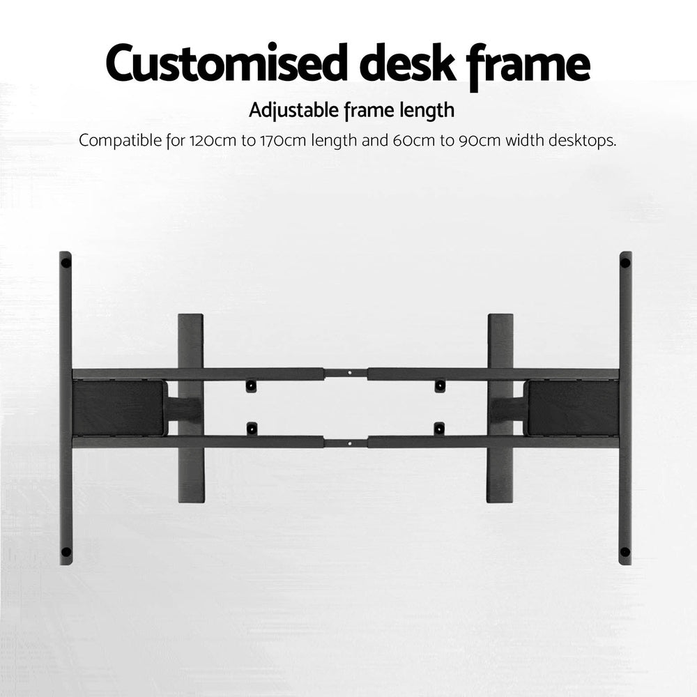 Desks: Artiss Standing Desk Frame Only Dual Motor Motorised Adjustable 125KG Load Black