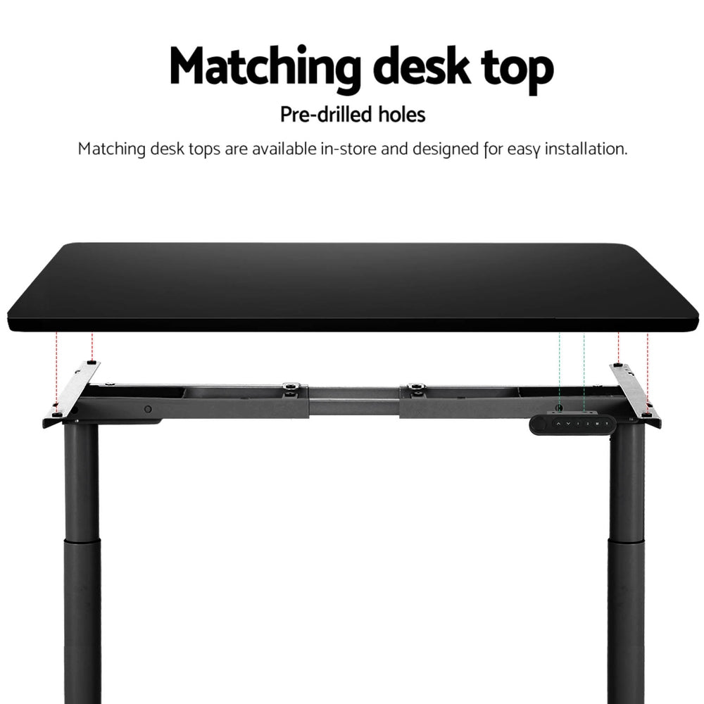 Desks: Artiss Standing Desk Frame Only Dual Motor Motorised Adjustable 125KG Load Black